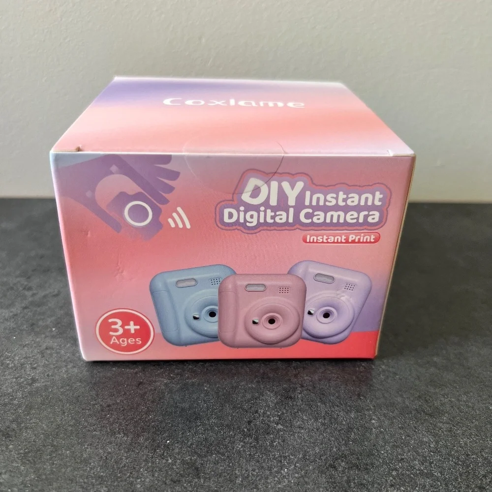 Kids Instant Print Camera – Coxlame Pink Digital Camera, New, 64GB SD, Stickers,